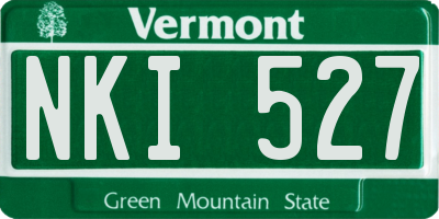 VT license plate NKI527