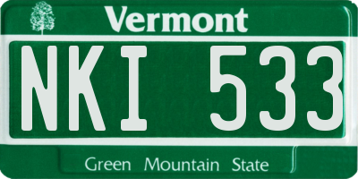 VT license plate NKI533