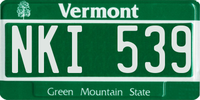 VT license plate NKI539