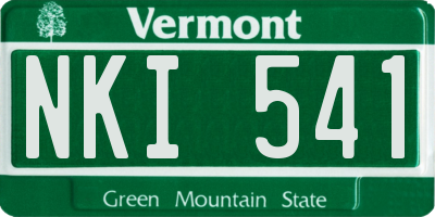 VT license plate NKI541