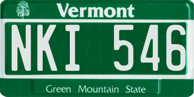 VT license plate NKI546