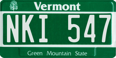 VT license plate NKI547