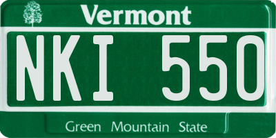 VT license plate NKI550