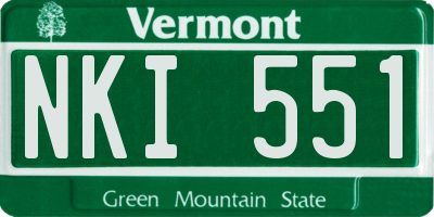 VT license plate NKI551