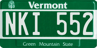 VT license plate NKI552