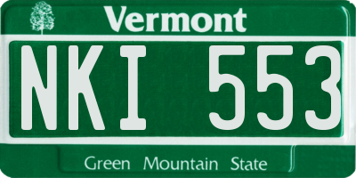 VT license plate NKI553