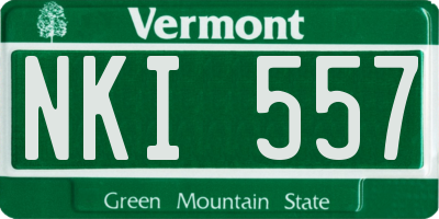 VT license plate NKI557