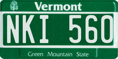 VT license plate NKI560