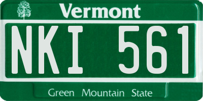 VT license plate NKI561