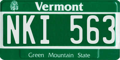VT license plate NKI563