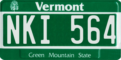 VT license plate NKI564