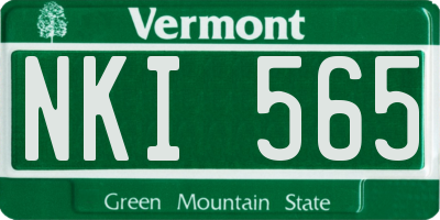 VT license plate NKI565