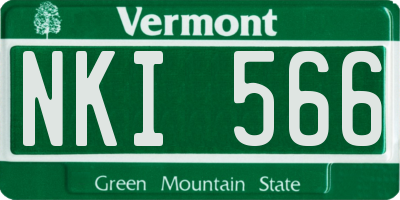 VT license plate NKI566