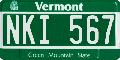 VT license plate NKI567