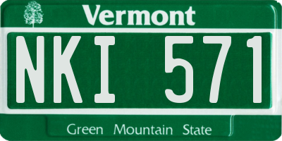 VT license plate NKI571