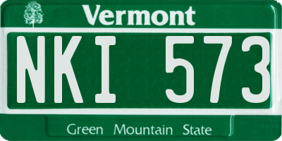VT license plate NKI573