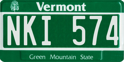 VT license plate NKI574