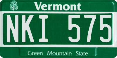 VT license plate NKI575