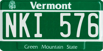 VT license plate NKI576