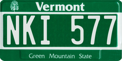 VT license plate NKI577