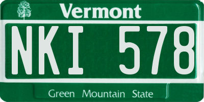 VT license plate NKI578