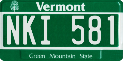 VT license plate NKI581