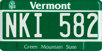 VT license plate NKI582