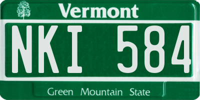 VT license plate NKI584