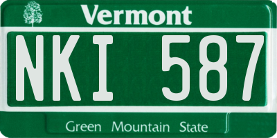 VT license plate NKI587