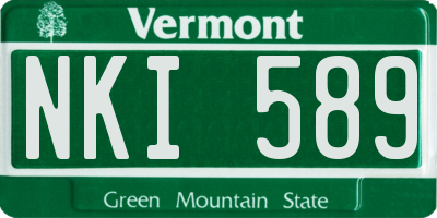 VT license plate NKI589