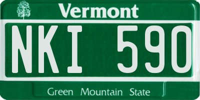 VT license plate NKI590