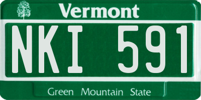 VT license plate NKI591