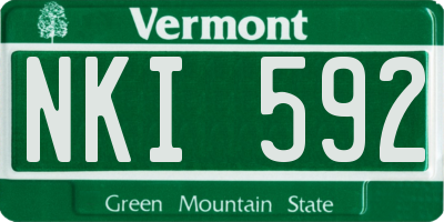 VT license plate NKI592