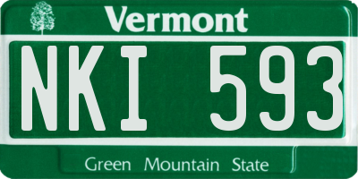 VT license plate NKI593