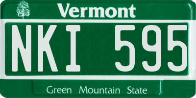 VT license plate NKI595