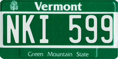 VT license plate NKI599