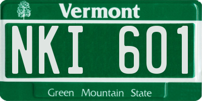 VT license plate NKI601