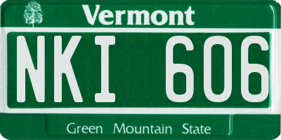 VT license plate NKI606