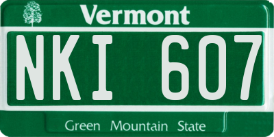 VT license plate NKI607