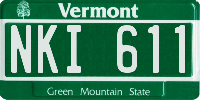 VT license plate NKI611
