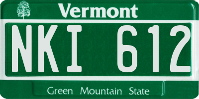 VT license plate NKI612