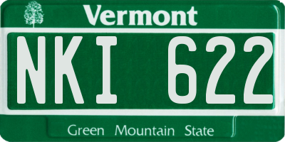VT license plate NKI622