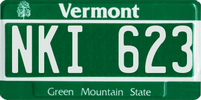 VT license plate NKI623