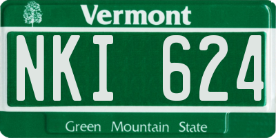 VT license plate NKI624
