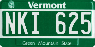 VT license plate NKI625