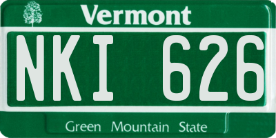 VT license plate NKI626