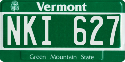 VT license plate NKI627