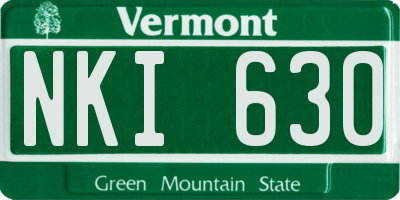 VT license plate NKI630