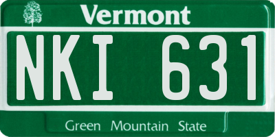 VT license plate NKI631