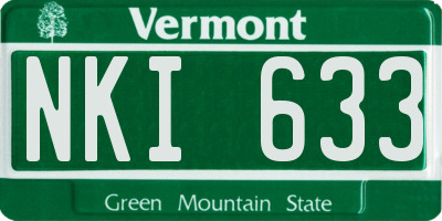 VT license plate NKI633